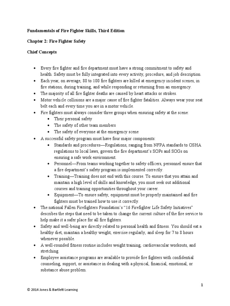 Chapter 2 Fire Fighter Safety | PDF | Firefighter | Physical Fitness