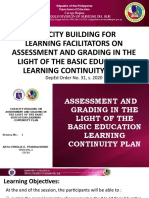 Capacity Building For Learning Facilitators On Assessment and Grading in The Light of The Basic Education Learning Continuity Plan