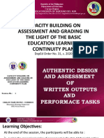 Session 5 - Authentintic Design and Assessment of Written Outputs and Performance Tasks