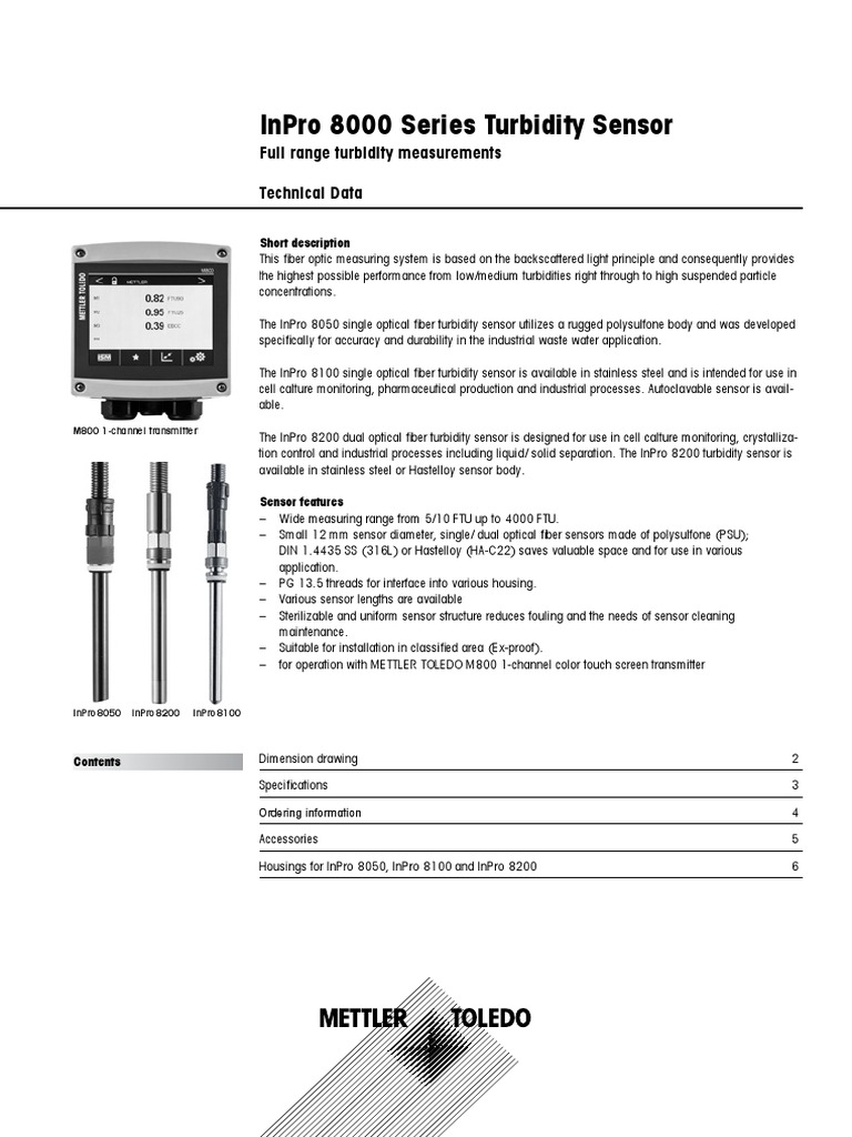 TD InPro8000 Series TurbiditySensor en 52800246 May15 | PDF | Optical ...