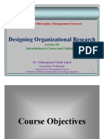 Designing Organizational Research Designing Organizational Research