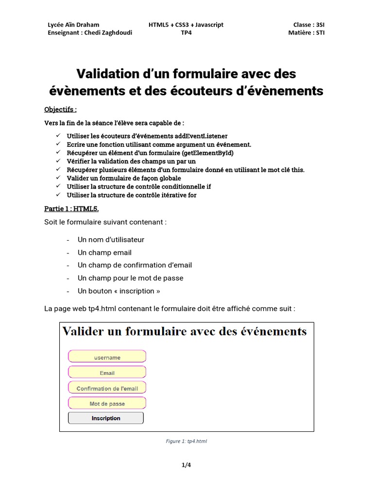 Validation Formulaire avec JS et CSS | PDF | JavaScript | Programmation web