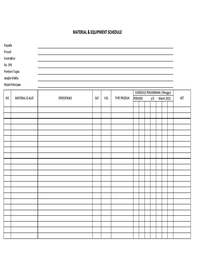 Jadwal Pengiriman Material Proyek | PDF