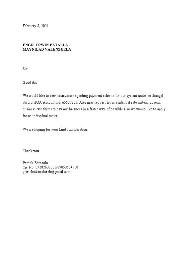 Request for Payment Scheme Assistance | PDF | Home & Garden