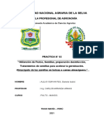 Prac 2 Obtención de Frutos, Semillas, Preparación Desinfección, Tratamientos de Semillas para Acelerar La Germinación