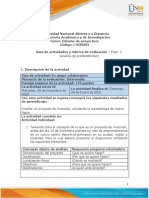 Guia de actividades y Rúbrica de evaluación fase 2. Análisis de prefactibilidad