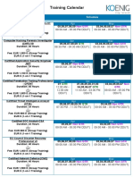 Training Calendar: Vendor / Course Schedule