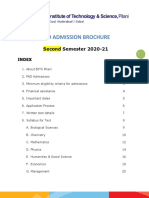 PH.D Admission Brochure Semester II 2020-21 January 16 2021