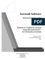 Sawtooth Software: Analysis of Traditional Conjoint Using Microsoft Excel: An Introductory Example
