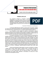 Congreso a Cien Años de La Revolucion Rusa Primera Circular (2)