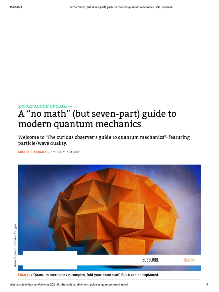 A "No Math" (But Seven-Part) Guide To Modern Quantum Mechanics - Ars ...