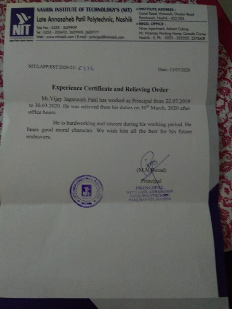 NIT Exp Certificate | PDF