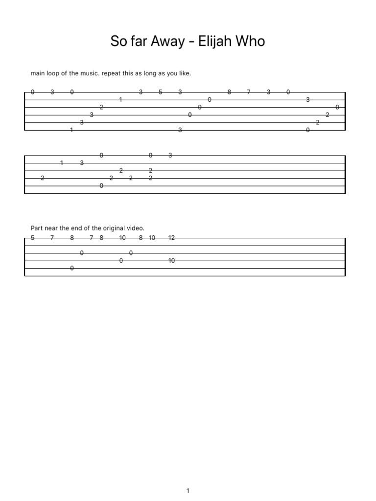 So Far Away - Elijah Who | PDF