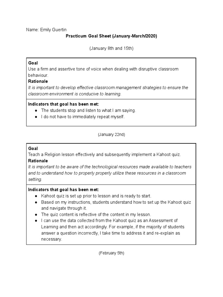 Classroom Management Goals and Strategies | PDF | Classroom Management ...