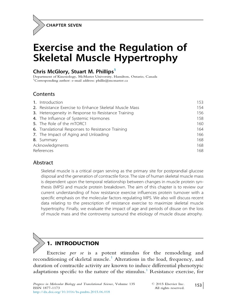 Chapter Seven - Exercise and The Regulation of Skeletal Muscle ...