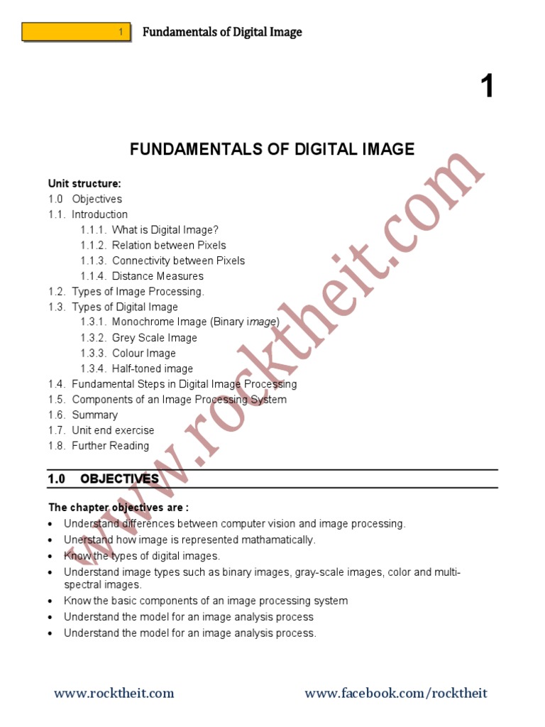 CHP - 1 - Fundamentals of Digital Image Min | PDF | Image Segmentation ...