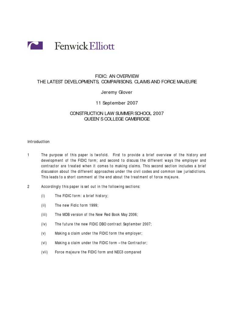 FIDIC Clauses General Contractor