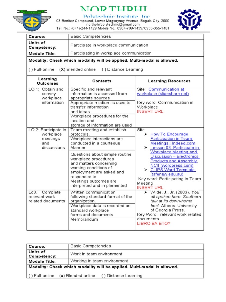 training-plan-epas-nc-ii-anex-a-pdf-occupational-safety-and-health