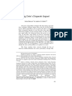 Barocas, S., & Selbst, A. D. (2016). Big Data s Disparate Impact (August 14, 2015). California