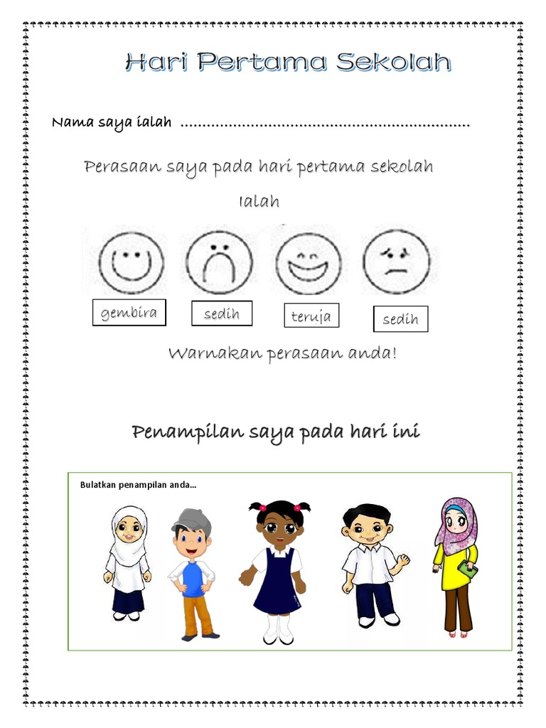 Perasaan Saya Pada Hari Pertama Sekolah Ialah | PDF