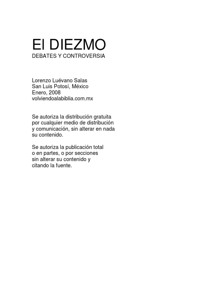 El Diezmo | PDF | Abrahán | Tora