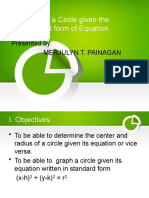 Graph of A Circle Given The Standard Form of Equation: Presented By: Merjulyn T. Painagan