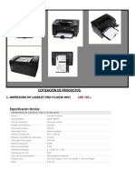 Cotizacion de Productos: 1.-Impresora HP Laserjet Pro P1102W Wifi