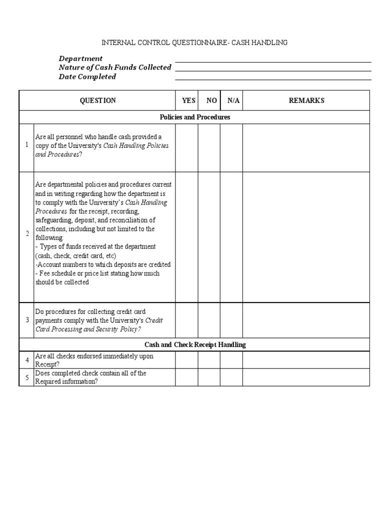 020-422-Icq - Cash Handling | PDF | Receipt | Cheque