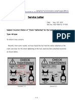 HGS-HSM-SL-17-010 - Incorrect Sticker of "Check Tightening" For The Hydraulic Studs