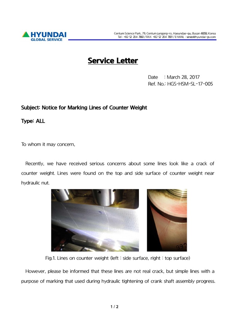 Counter Weight Marking Clarification | PDF