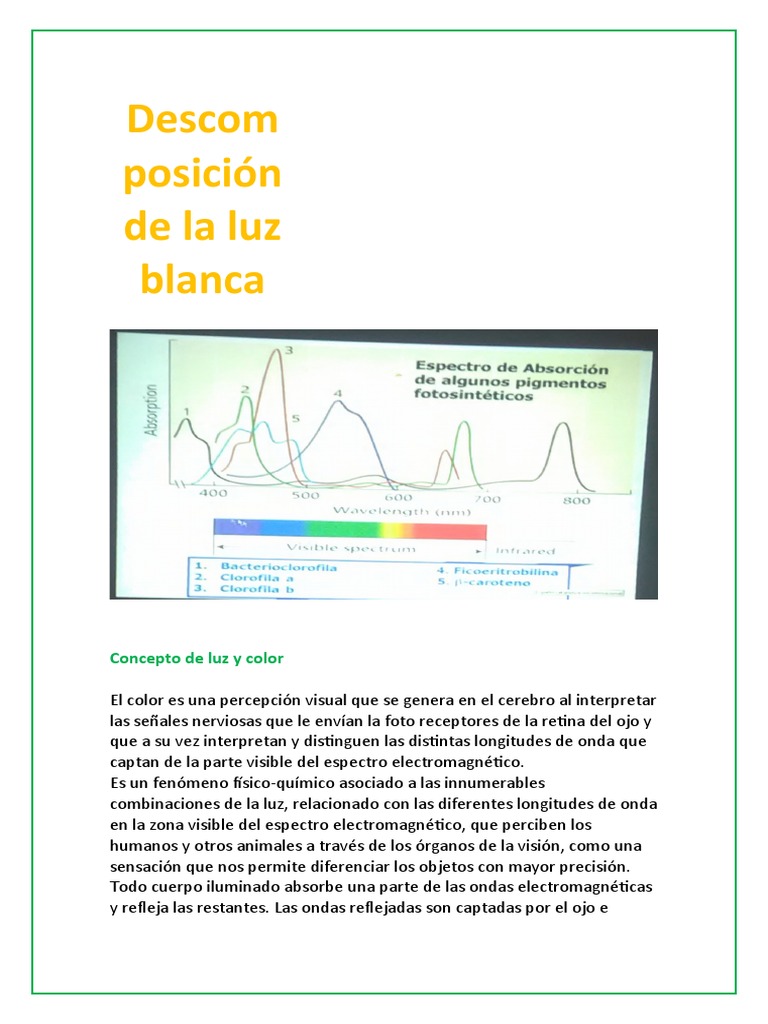 Descomposición de La Luz Blanca | PDF | Color | Ligero