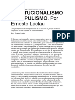 Ernesto Laclau (2012) Institucionalismo y populismo,La línea de fuego