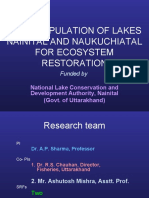 Bio-Manipulation of Lakes Nainital and Naukuchiatal For Ecosystem Restoration