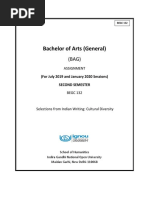 Bachelor of Arts (General) : Assignment