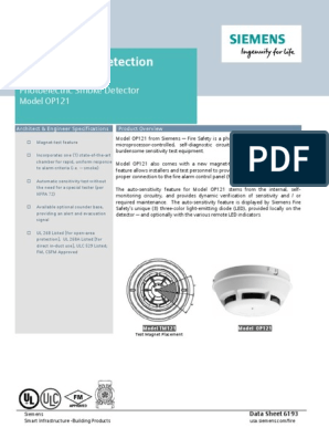 Siemens (OP121) Photoelectric Smoke Detector - S54372-F1-A1