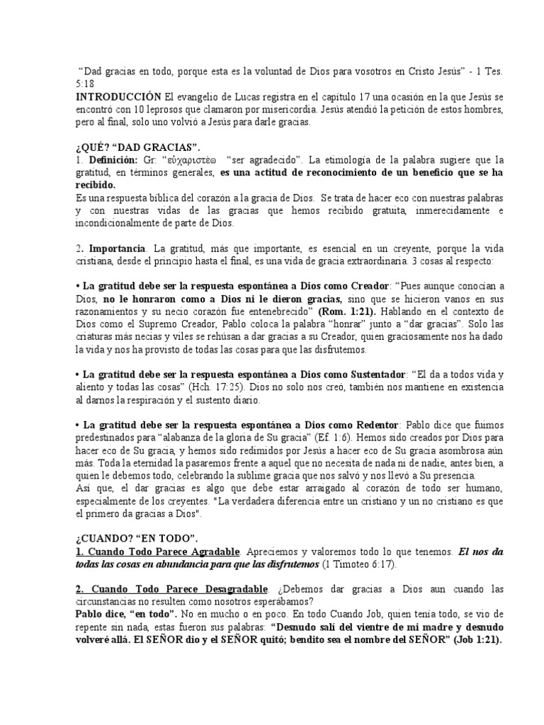 Dad Gracias a Dios en Todo | PDF | Cristo (título) | Gratitud