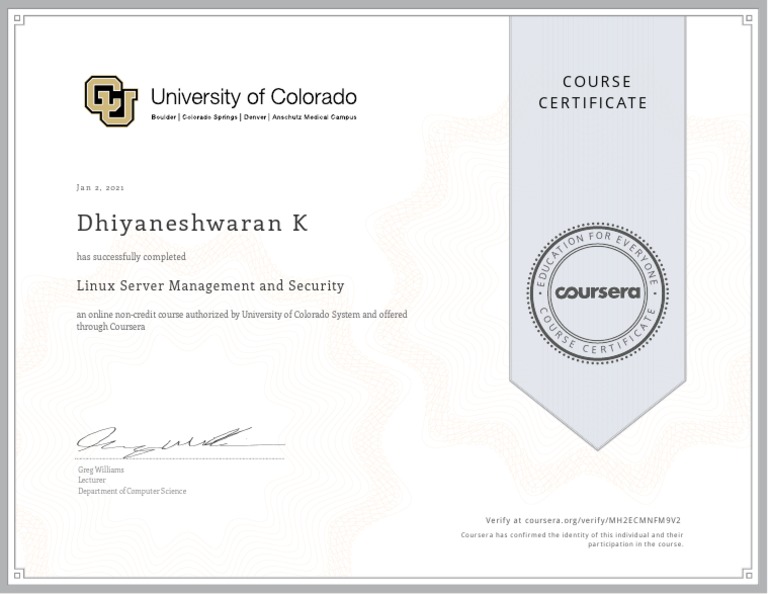 Linux Server Management Certificate | PDF | Business | Computing And ...