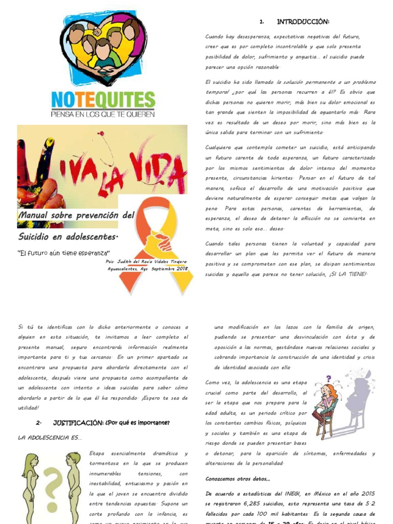 MANUAL Prevención Del Suicidio en Adolescentes | Descargar gratis PDF ...