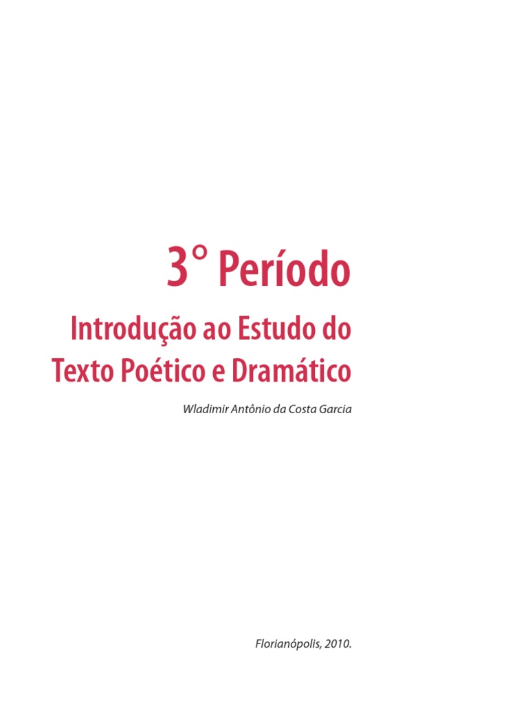 Guia de Estudos Introducao Aos Estudos Do Texto Poetico e Dramatico, PDF, Poesia