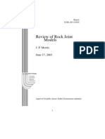 Review of Rock Joint Models