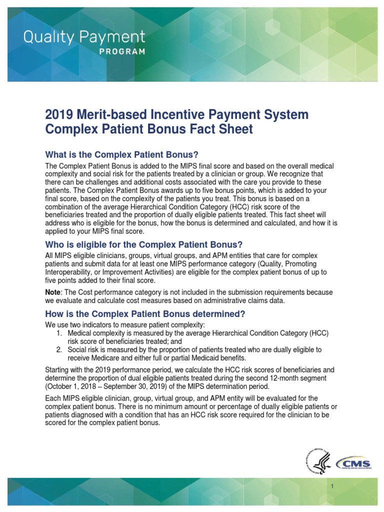 2019 MIPS Complex Patient Bonus Guide | PDF | Health Economics | Health ...