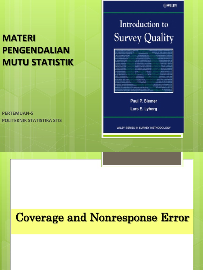 Kesalahan Cakupan dan Nonrespon Survei | PDF | Karier & Perkembangan ...