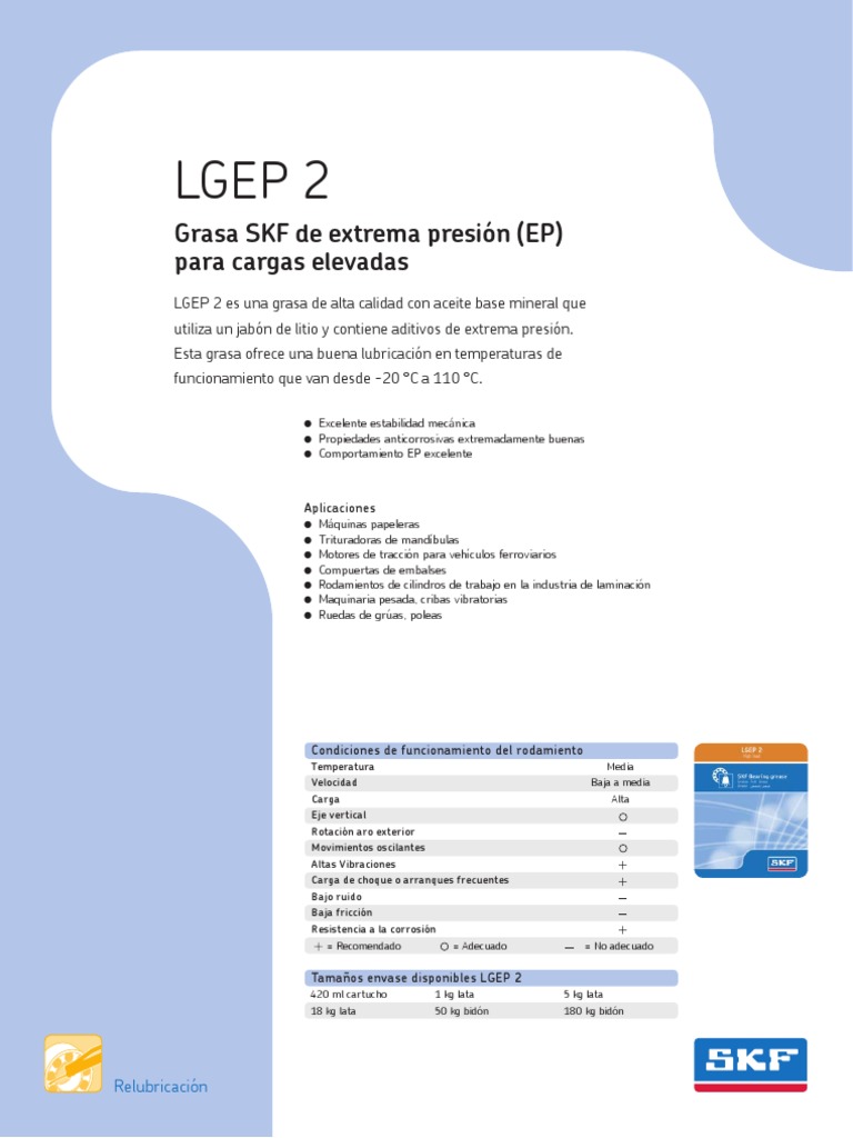 LGEP2 Datasheet SP | PDF | Lubricante | Sustancias químicas