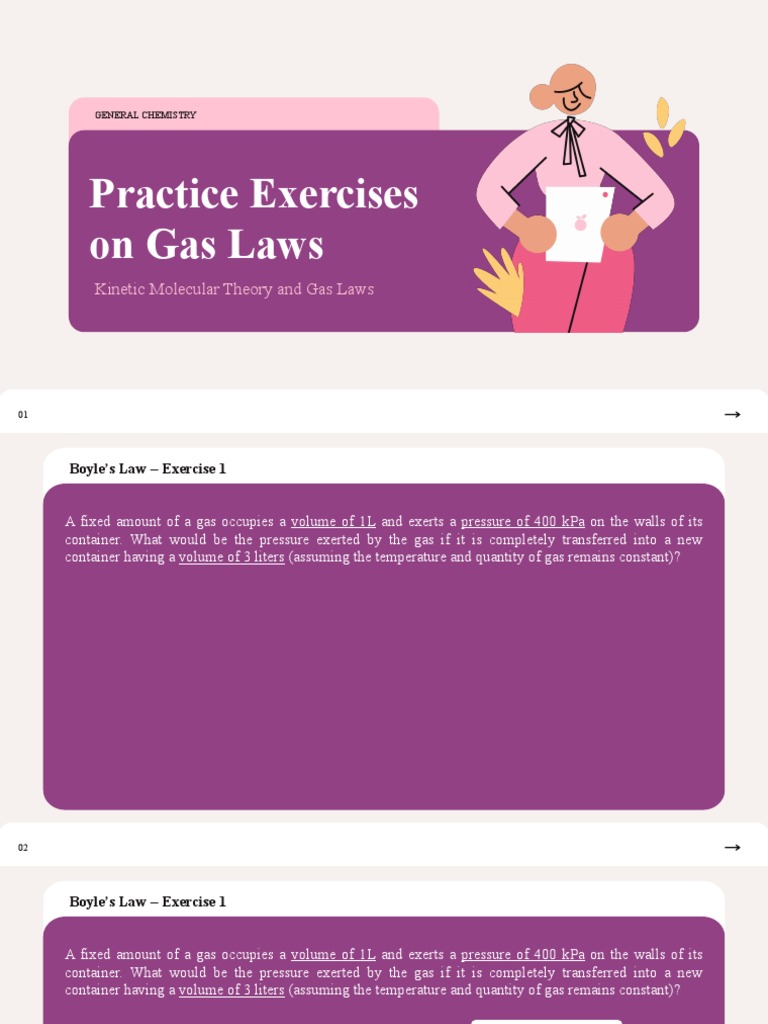 Gas Laws Exercises Pdf Gases Mole Unit