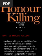 Download HONOUR KILLING PPT by Nabeela Sayed SN50033695 doc pdf