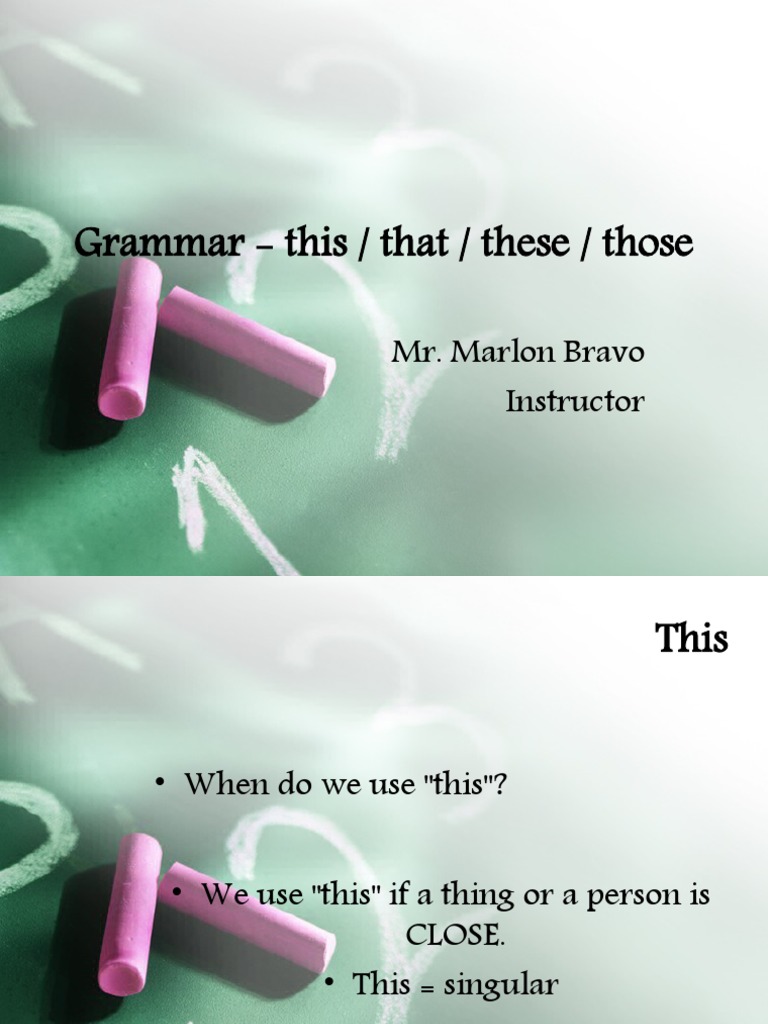 Demonstrative Pronouns Guide | PDF | Language Arts & Discipline ...