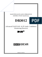 Advanced DAB/DAB+ & IP Audio Confidence Monitoring Receiver: Maintenance and Operation Instruction Manual