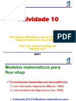 Modelos matemáticos para sequenciamento de produção em flow shop