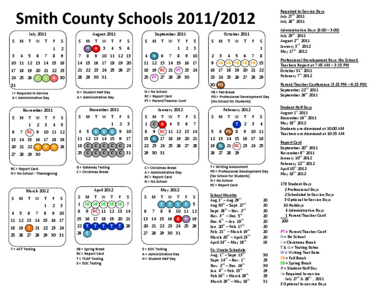 School Calendar 2011-2012 | PDF