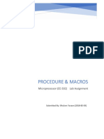 Procedure & Macros: Microprocessor (EE-502) Lab Assignment